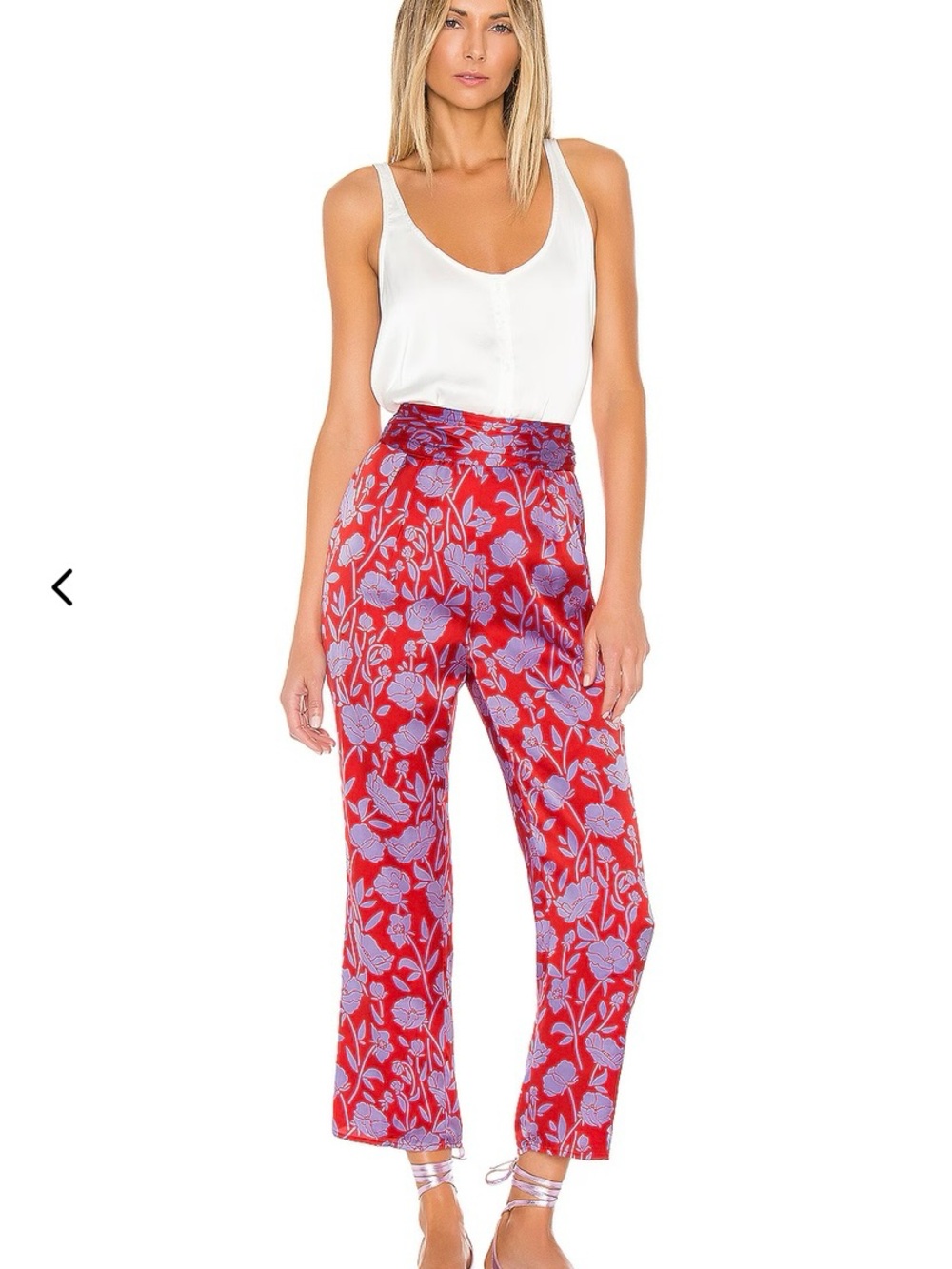 Lovers + Friends Satin Selma Flora Pants - Size Small